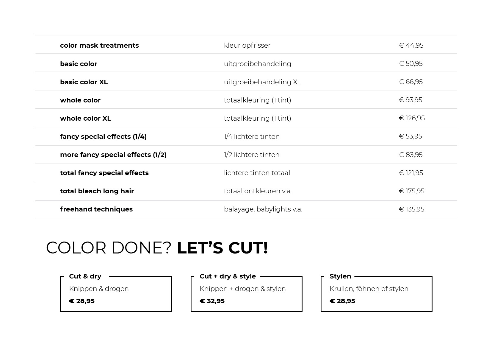 PRIJZEN The Hair Lab